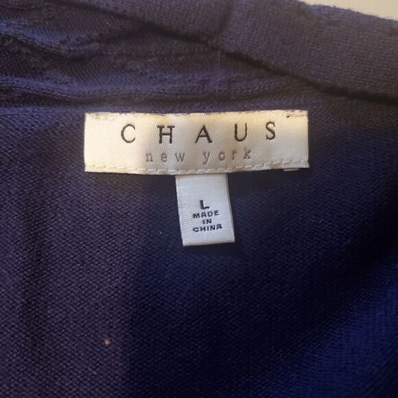 Chaus Navy Cascade Cardigan-Ladies Size Large - Picture 6 of 6